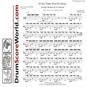 George Benson & Al Jarreau - Every Time You Go Away | Drum Sheet